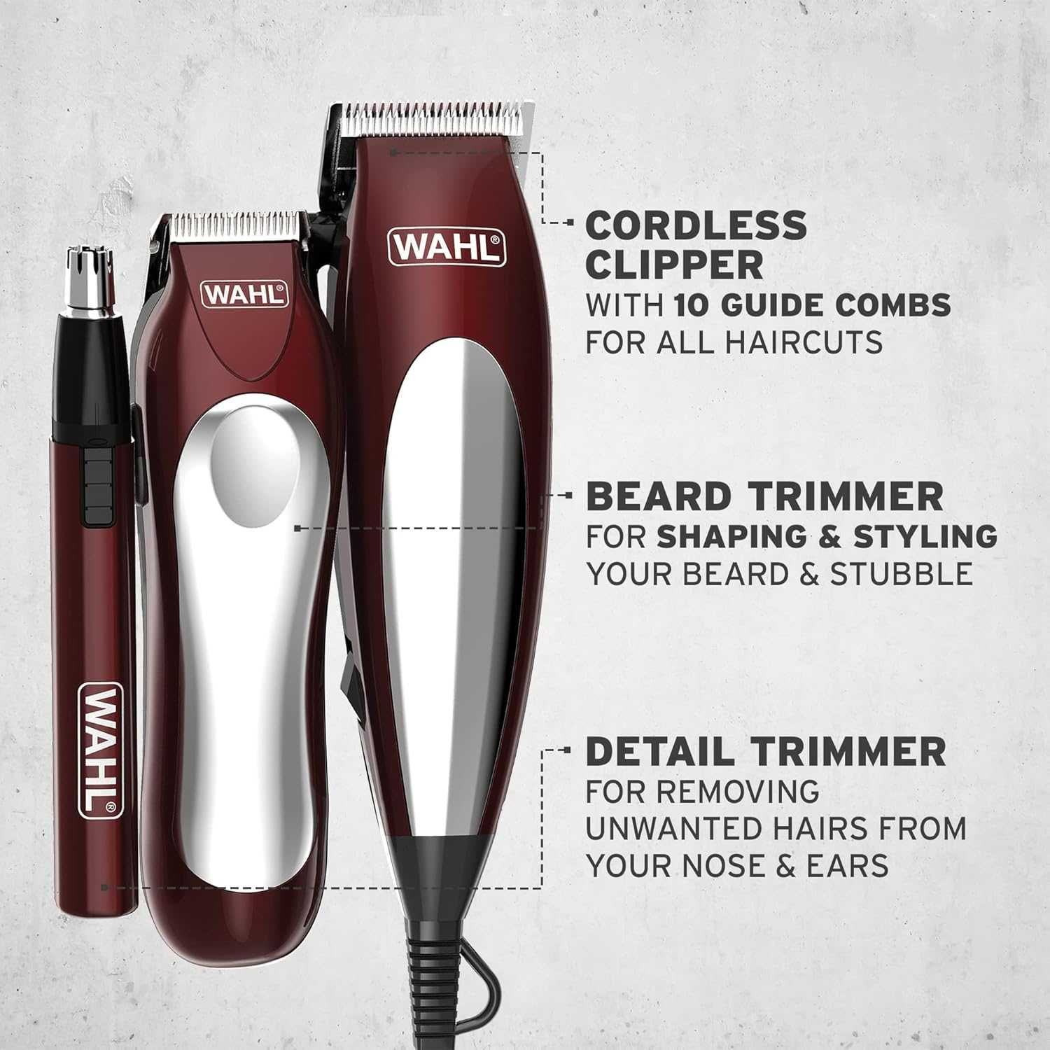 Машинка за подстригване Wahl Home Pro Combo 3в1, Комплект