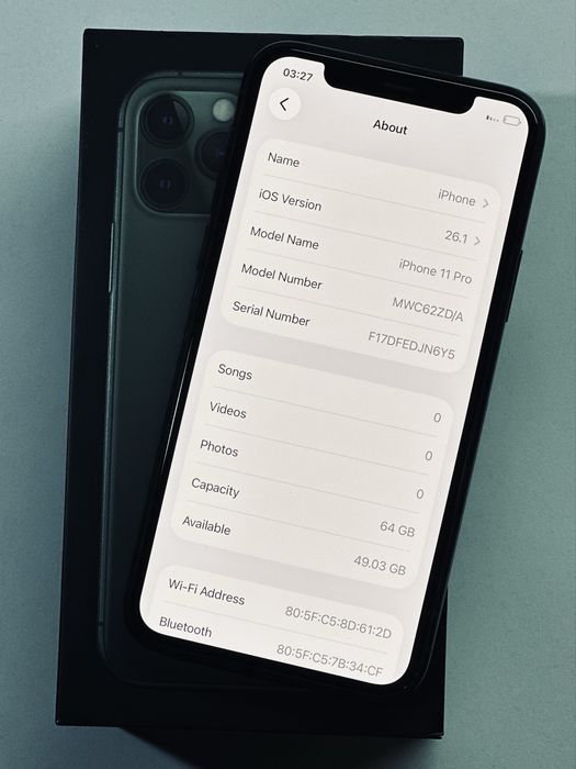 iPhone 11 Pro Green 91% battery