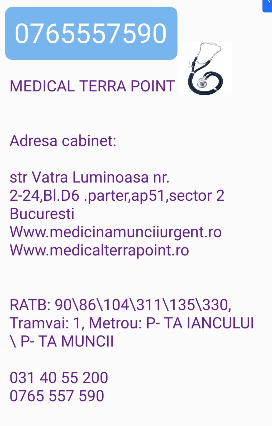 Medicina Muncii URGENT/Fisa aptitudini/Adeverinte/IGI/Prenuptiale