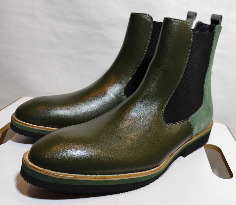 Ghete chelsea de lux 42.5 43 plain toe GIROTTI NOI piele naturala