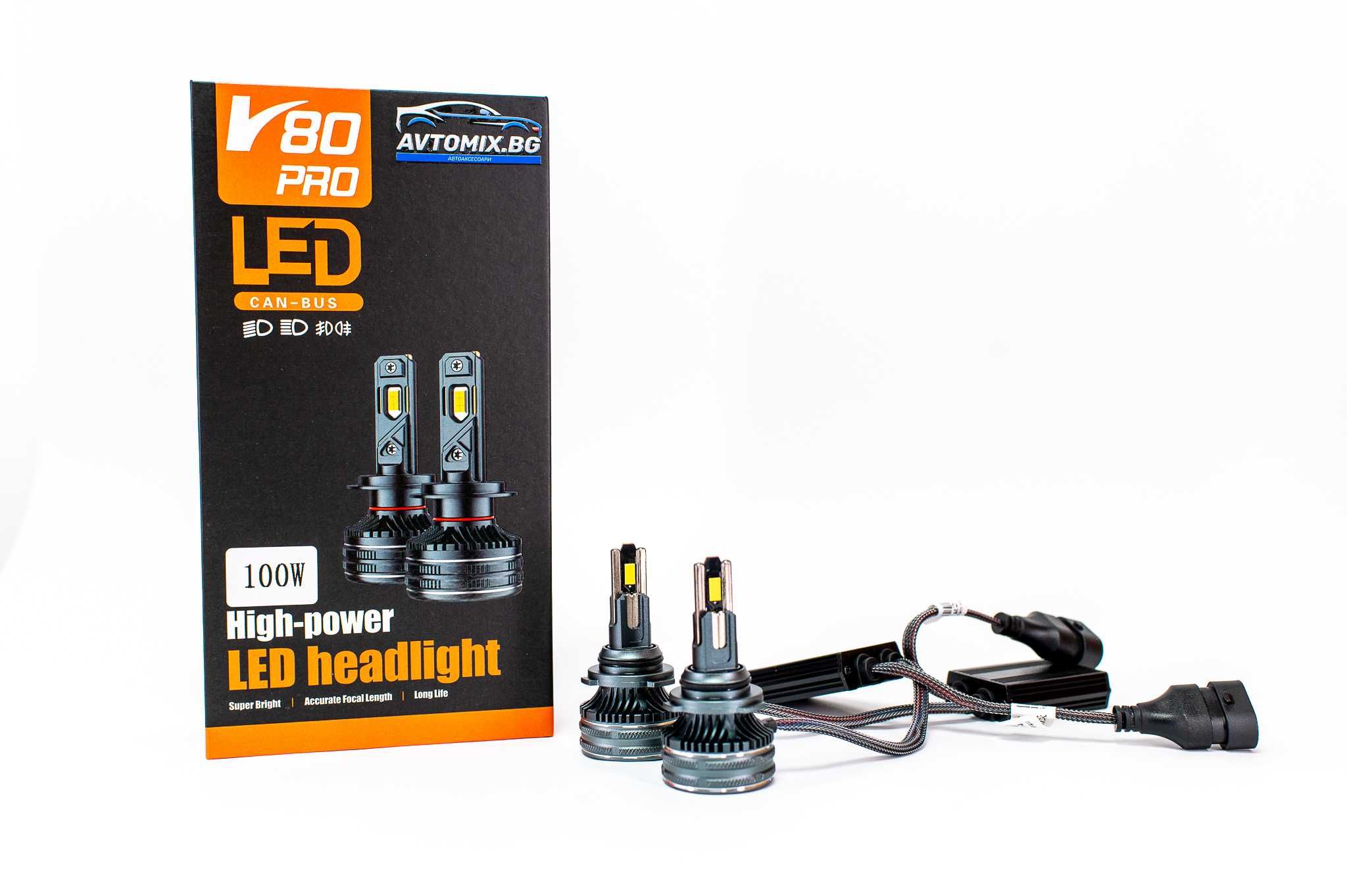 LED Крушки НB4 (9006) 100w 10000LM,12-24v canbus 1 ГОДИНА ГАРАНЦИЯ