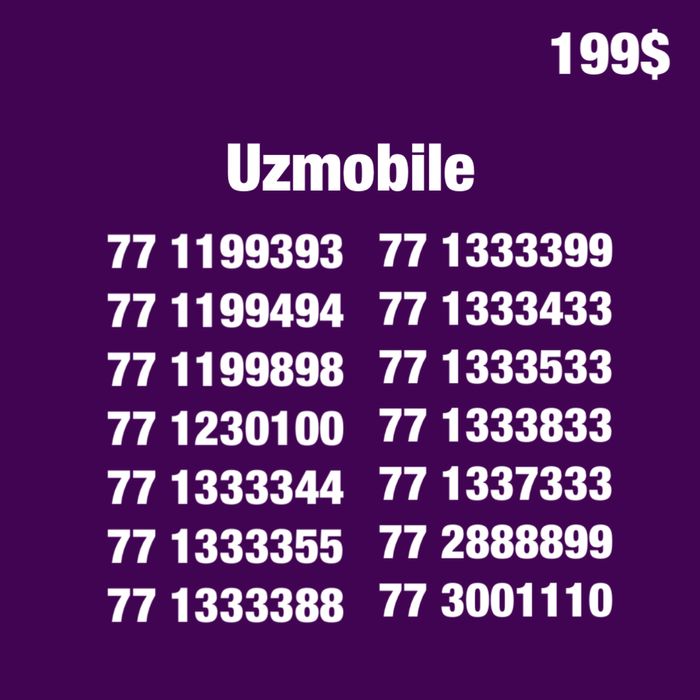 Uzmobile chiroyli premium gold raqamlari/ Красивые номера Узмобайл