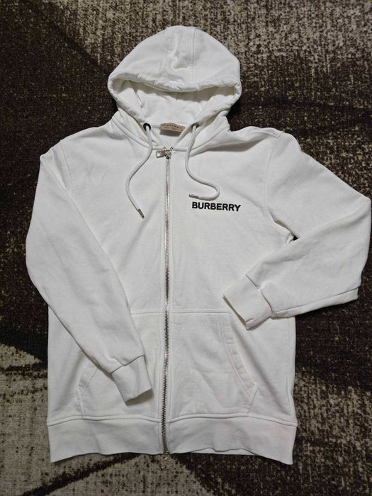 Burberry бял суитшърт с цип