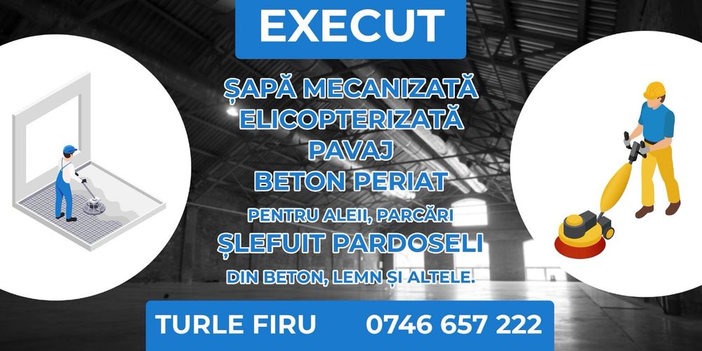 Lustruire marmura, slefuire parchet etc.Sape mecanizate elecopterizate