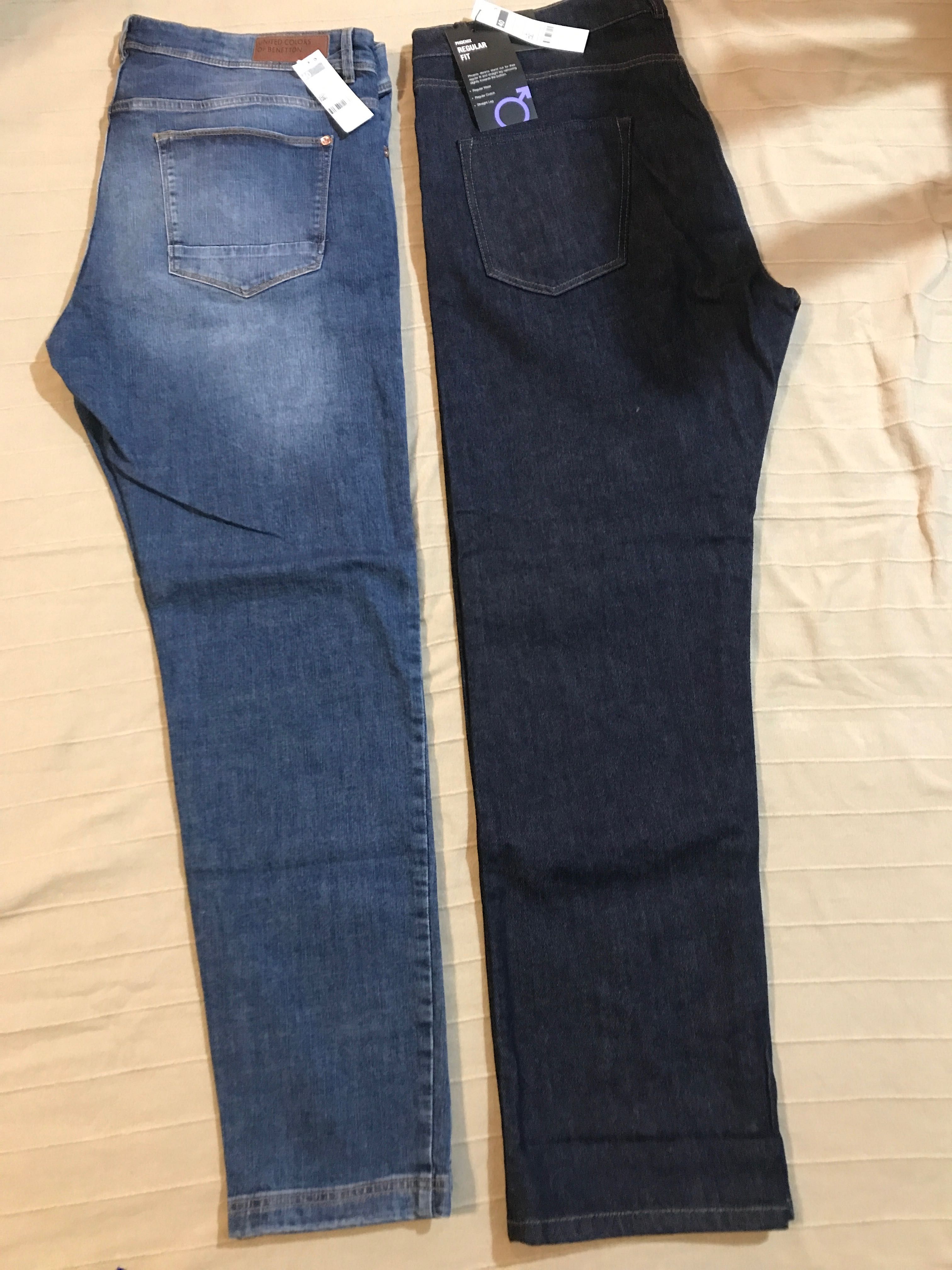мъжки дънки Benetton и Sisley-размер 40/32 и 36/33- чисто нови