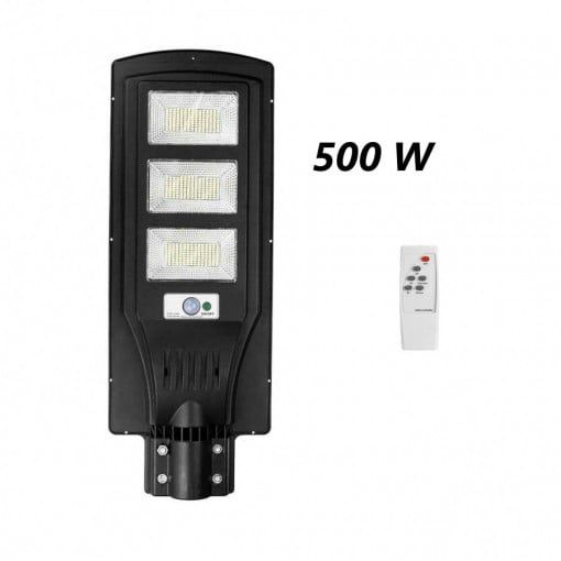 Lampa Solara Stradala, 500W END, cu 3 Casete Led, cu Incarcare Solara