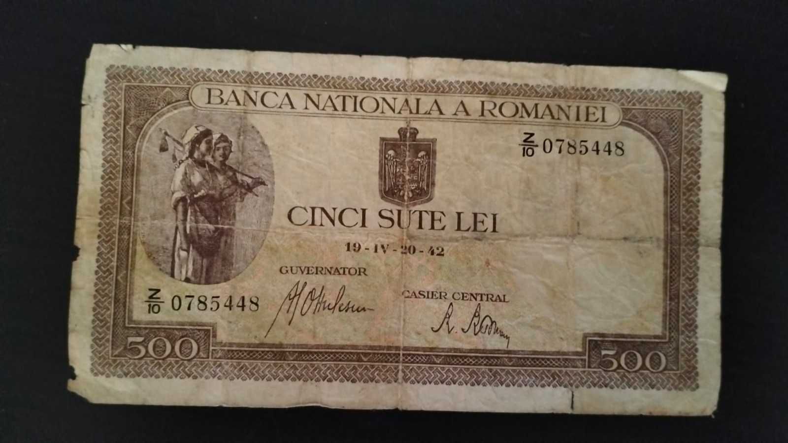 Bancnota de 500 lei emisa in 1942 (20 IV)