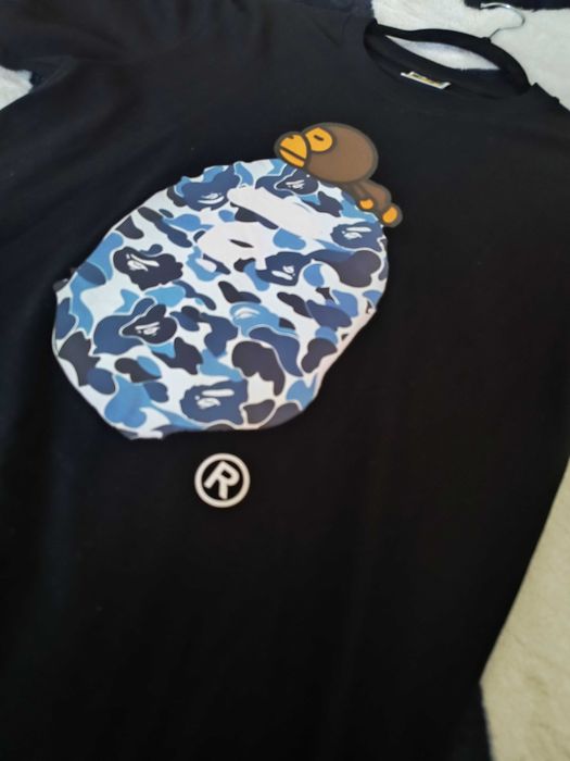 Tricou BAPE blue camo