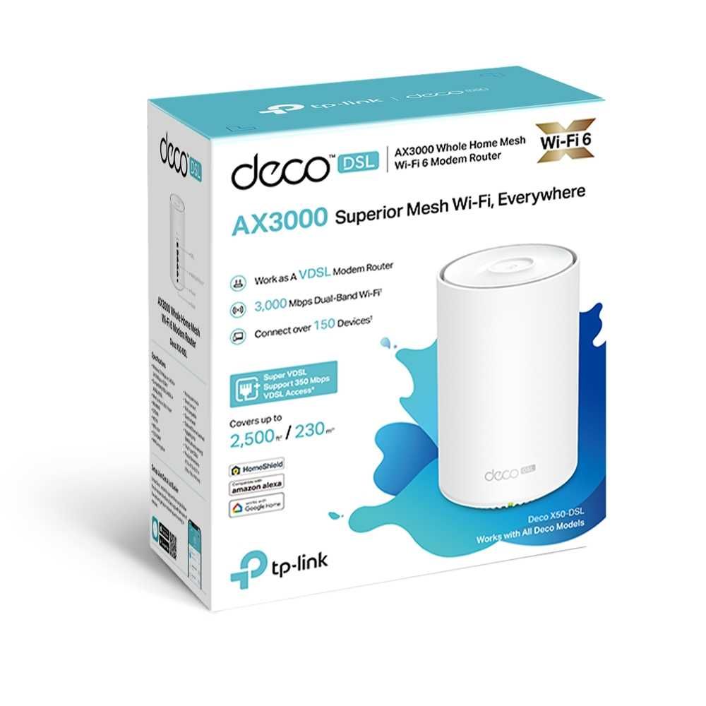 Роутер (Router) TP-Link Deco X50-DSL(1-pack)/AX3000 Home Mesh Wi-Fi 6