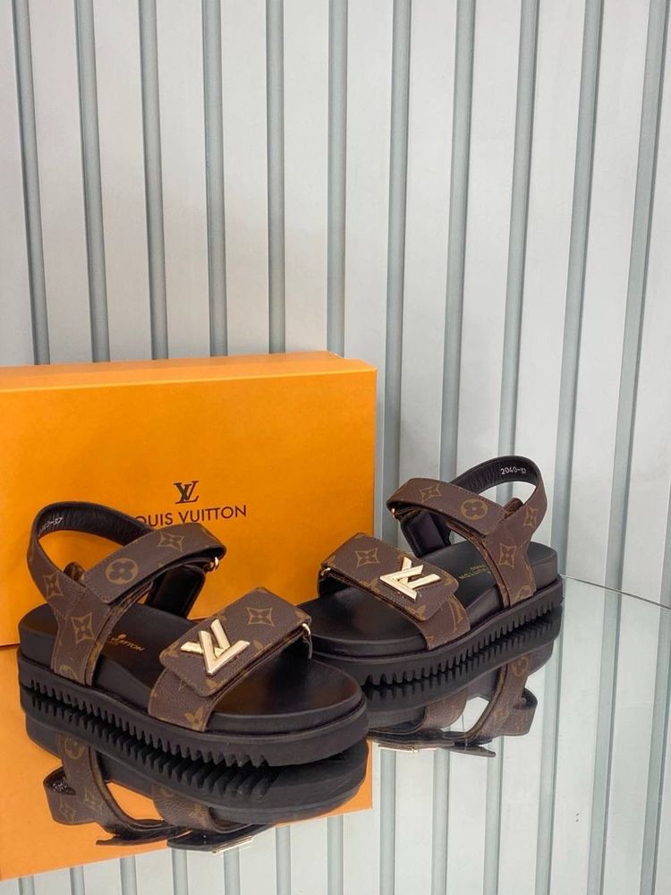 Papuci/Sandale Louis Vuitton Sunset Comfort Flat Piele Naturala