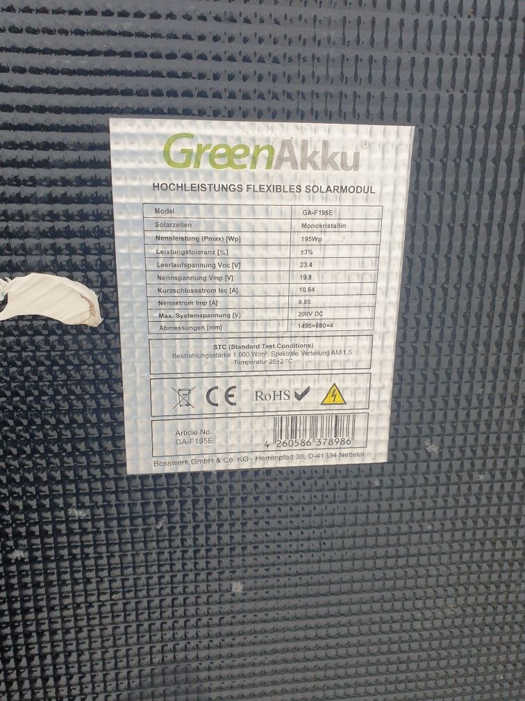 Lot 53 panouri solare fotovoltaice flexibile 100w-200w Greenakku.