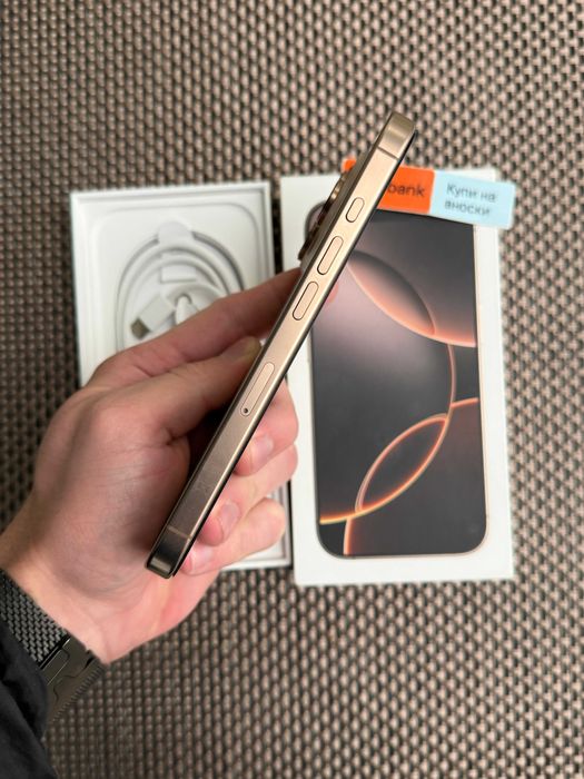 100% Батерия 256GB iPhone 16 Pro Лизинг от 75лв/м Desert Titanium ГАР.