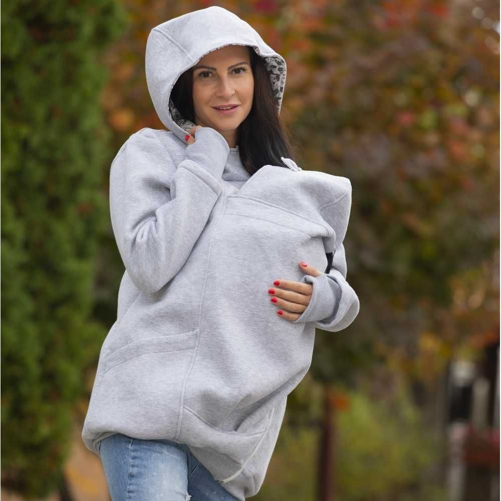 Разпродажба | Памучен суитшърт за бебеносене Simply - GREY PANDA