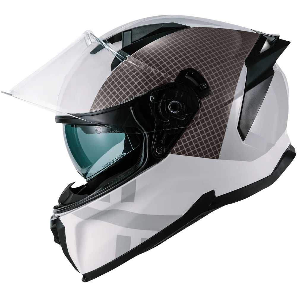 Pachet Casca moto Noua Shox Rapid Speedway Alb + Cagula moto