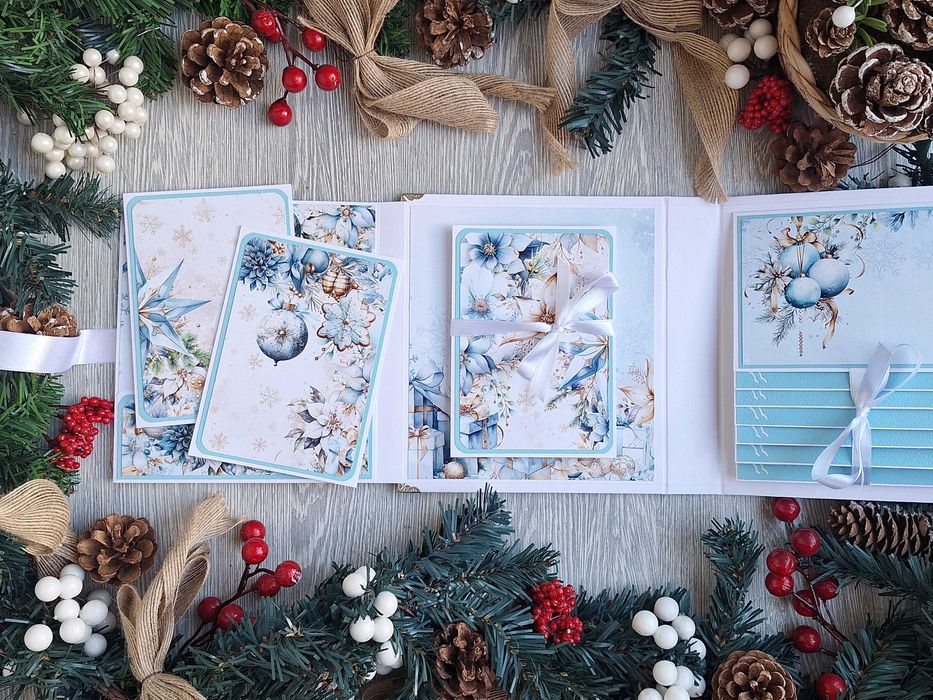 Коледен албум "Зимна приказка" в бяло, ръчна изработка /53.48