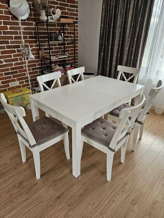 Masa extensibila cu 6 scaune