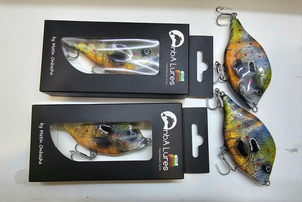 Ръчно изработен джърк модел Bilbo ,цвят /слънчевка/за риболов на щуки