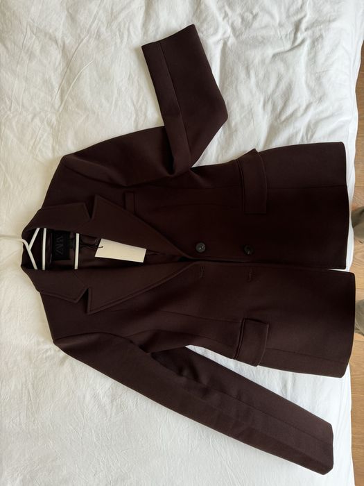 Zara Hourglass Blazer Burgundy