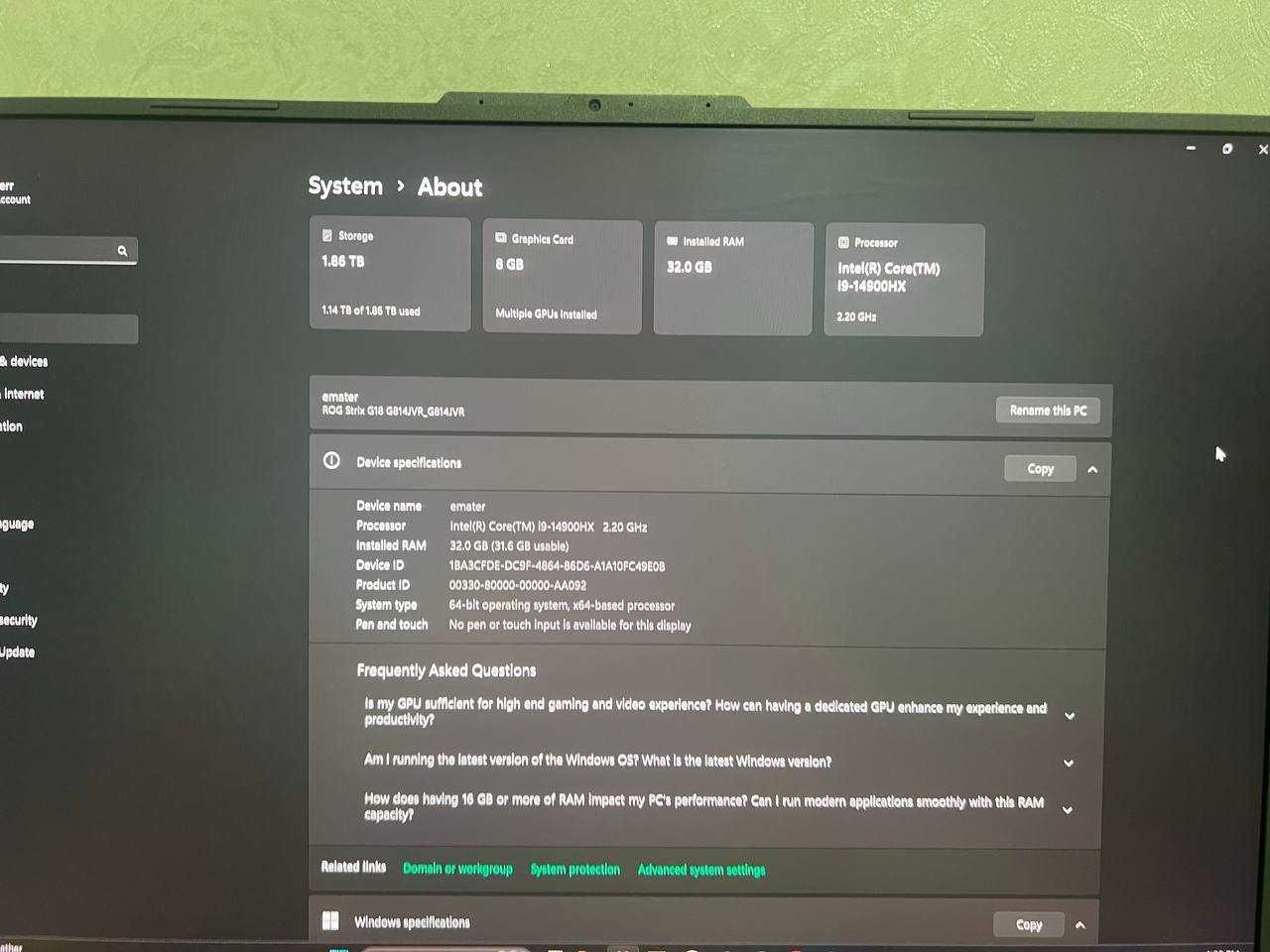 Asus Rog Strix G18  (2024 год)