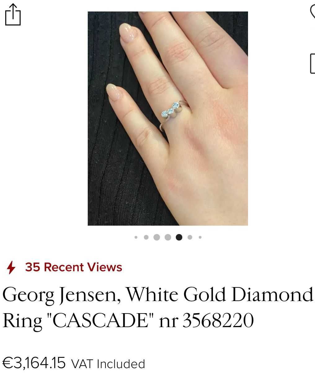 INEL AUR alb 18K + 3 Diamante = 0.33CT - GEORG JENSEN - Model CASCADE
