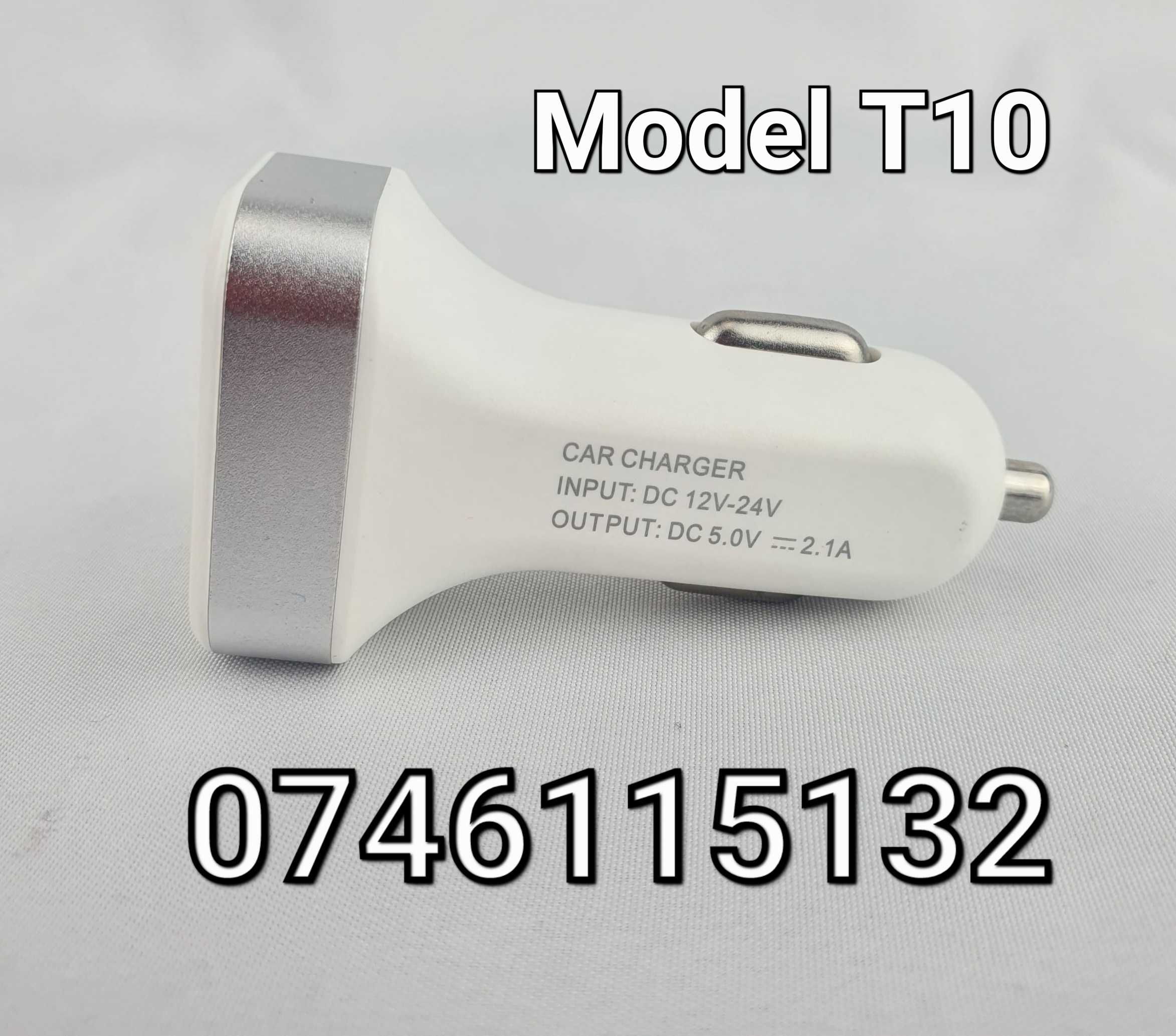 Incarcator cu 2 porturi USB si Voltmetru-Indica Tensiunea-Bricheta-T10