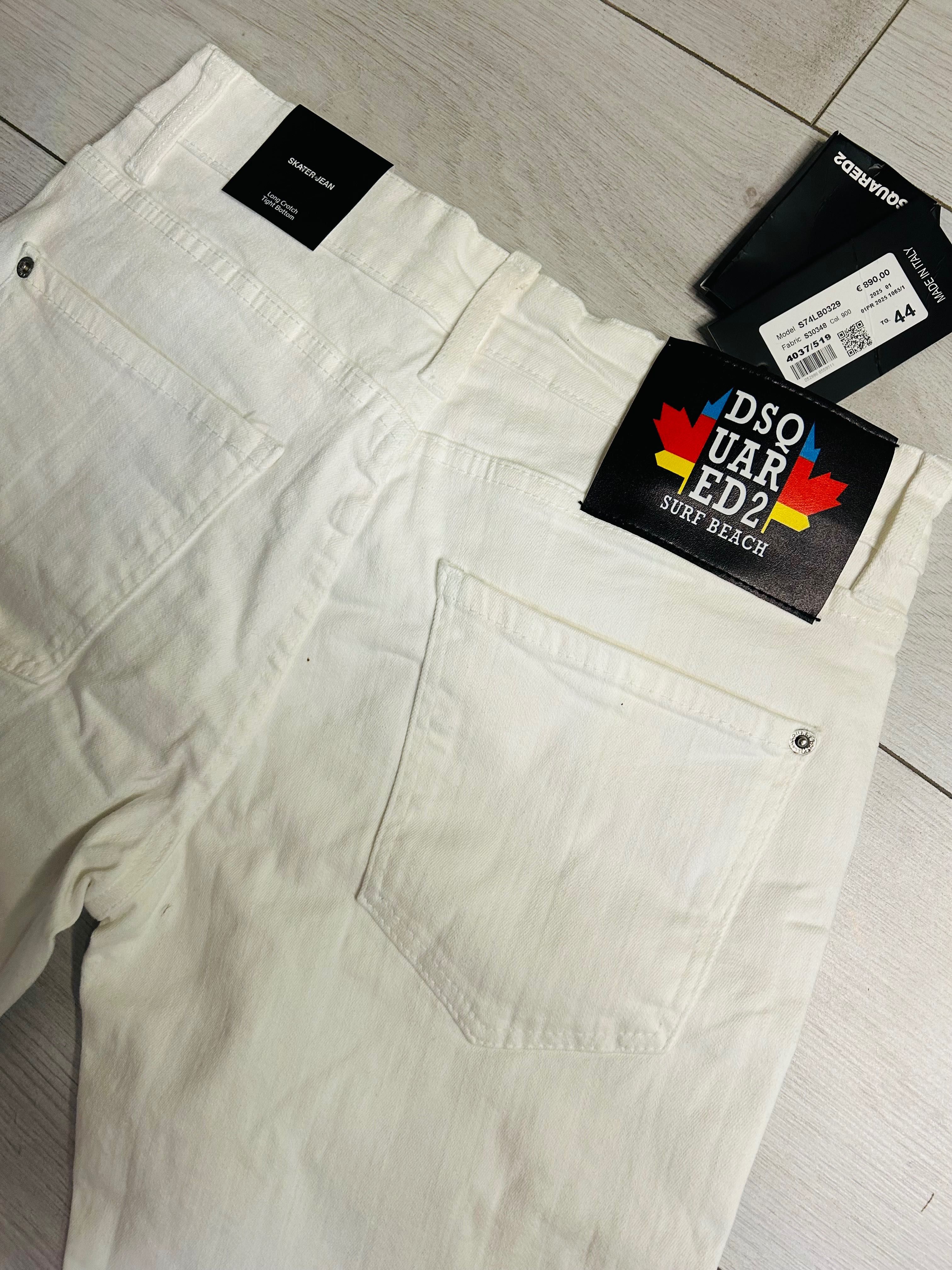 Blugi scurți albi Dsquared 2 new Collection 2025