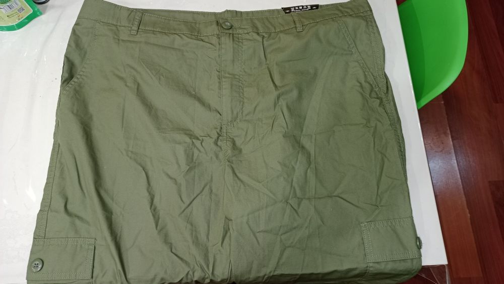 Брюки мужские, цвет хаки, тонкие, хлопок 100%. Размер 60/62 европ.