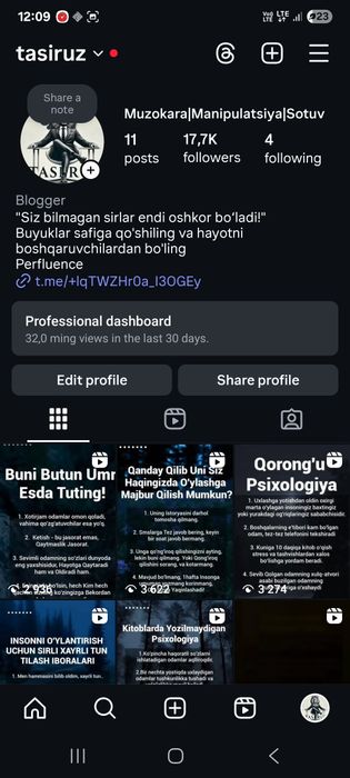 Instagram profil sotladi