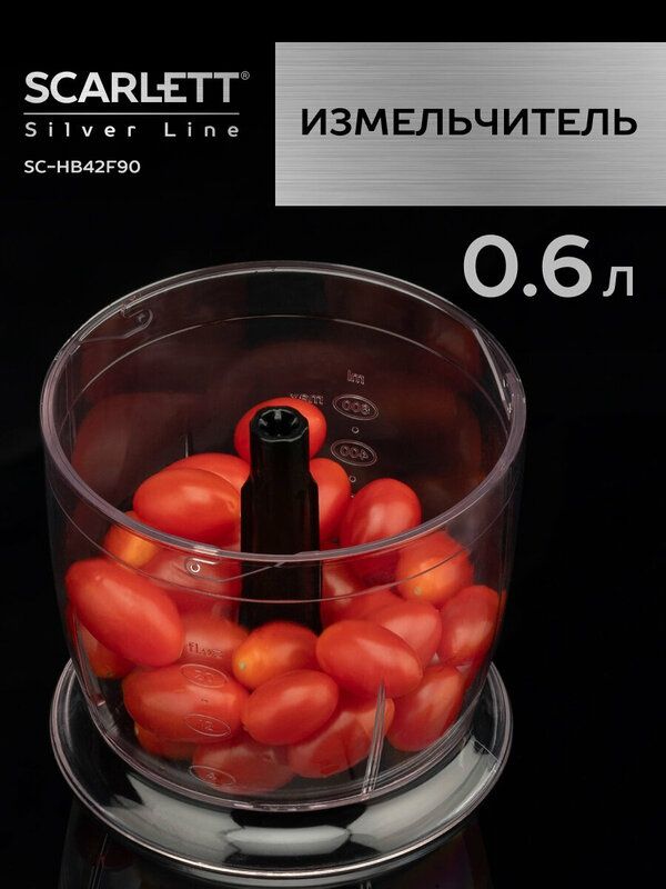 Блендер погружной ручной Scarlett SC-HB42F90, Silver Line, 1000 Вт, ту