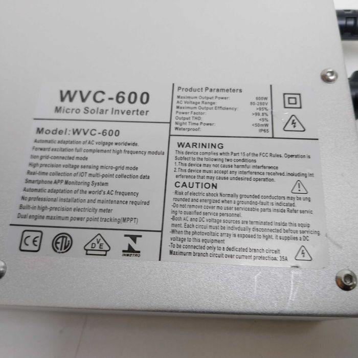 НАЙ ДОБРАТА ОФЕРТА WVC 600W микроинвертор,за свързване електро мрежа