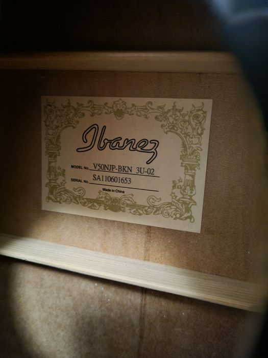 Chitară acustică Ibanez V50NJP-BKN (Black Night) + husă originală