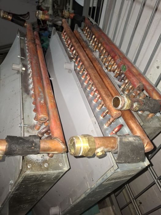 Ремонт медных радиаторов, калорифера, приточек. Вулкан.