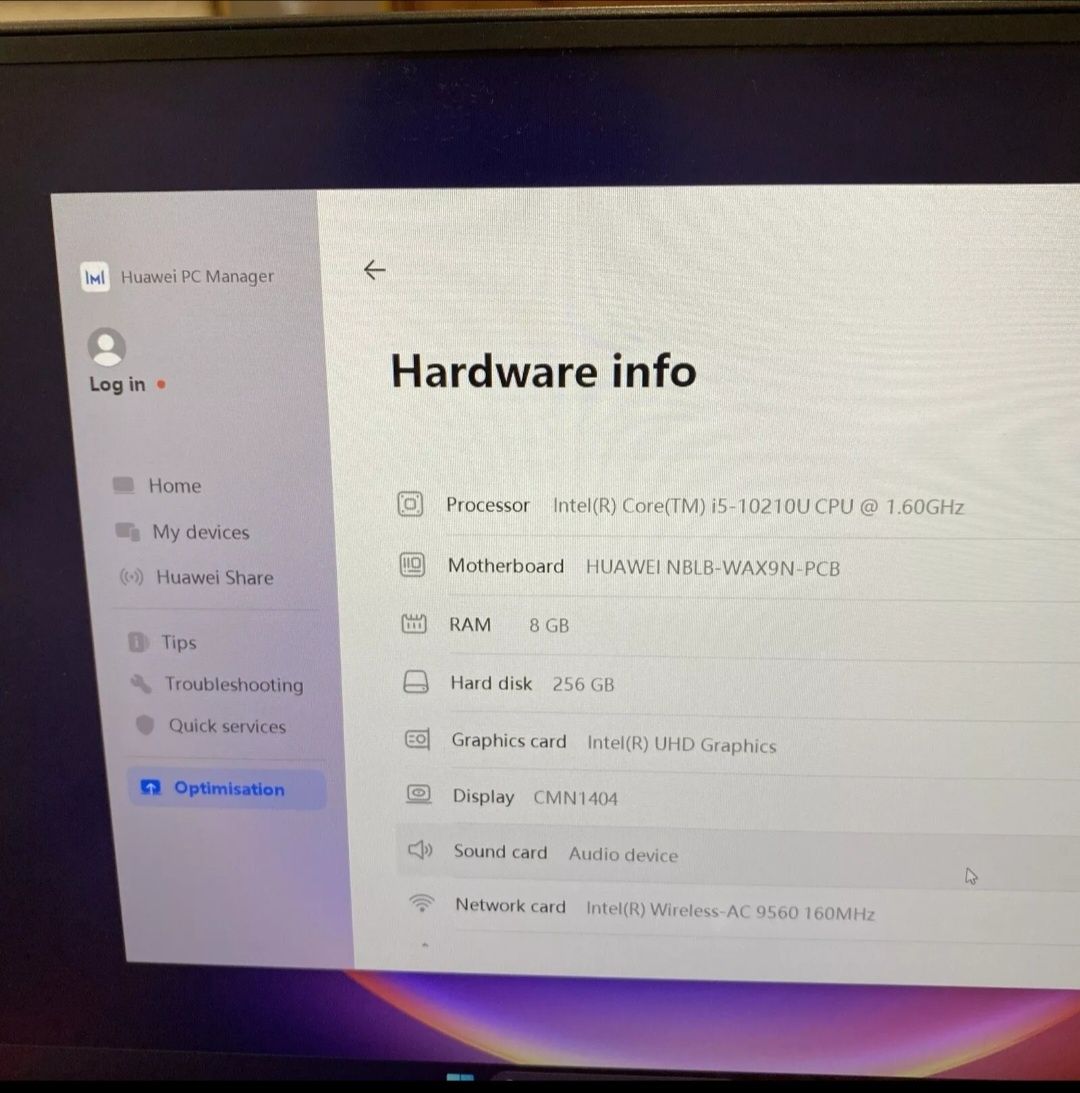 Лаптоп Huawei Matebook D14 Intel Core i5 10th Gen 8GB Ram 256GB Rom