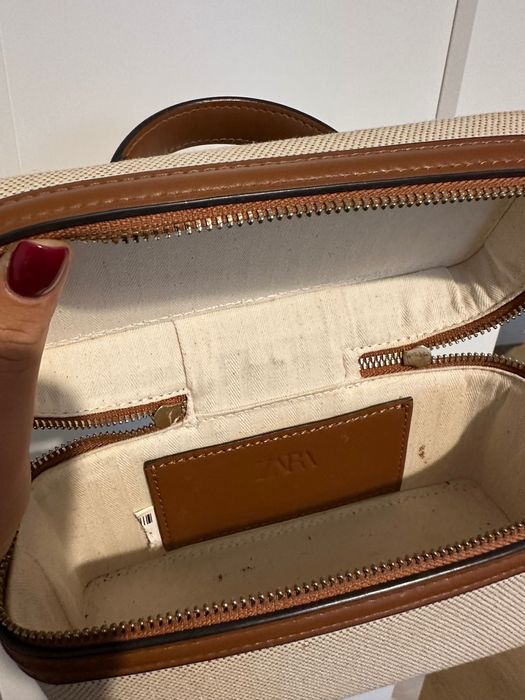 Geanta, Zara, femei, crossbody, bej