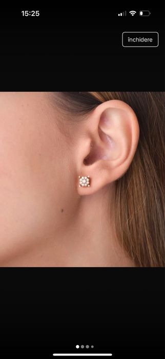 Vand cercei din aur roz 14k Teilor
