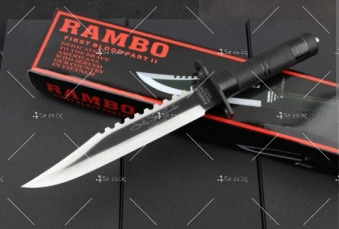 Лазерно заточен нож RAMBO First Blood II с комплектза оцеляване