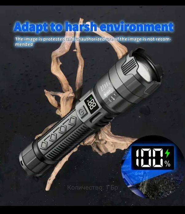 Ултра-ярък P50 LED Фенер - 800mAh Презареждащ се USB Зареждане