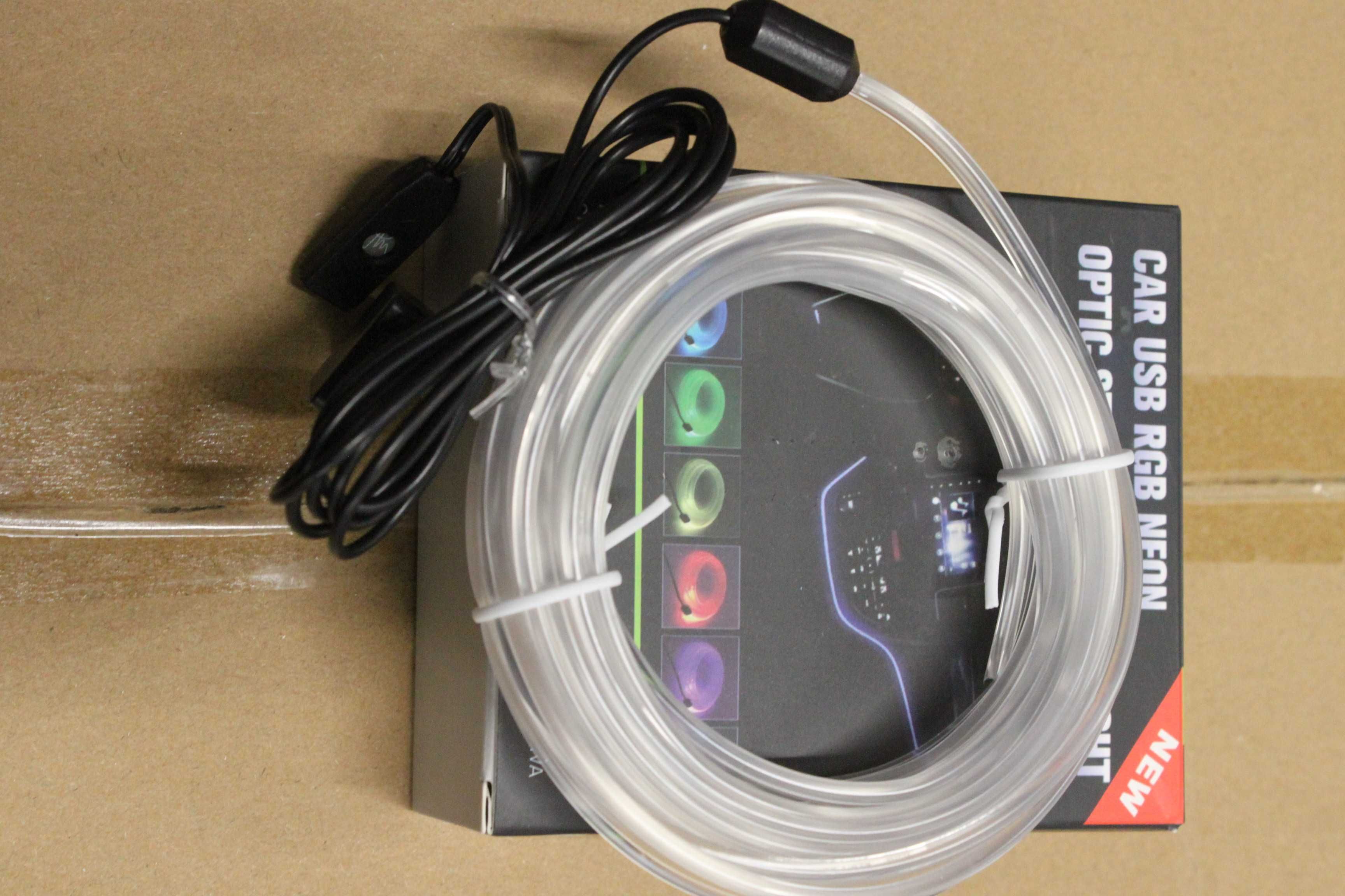 Fir RGB 3m lumina ambientala auto mufa USB 7 culori