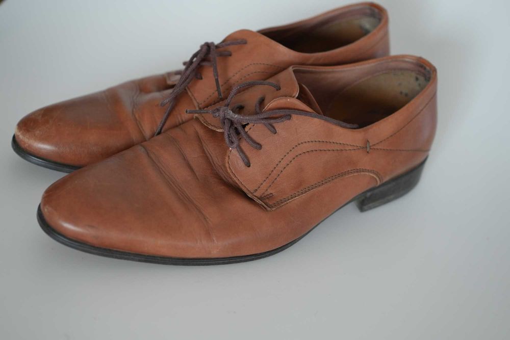 Pantofi piele The Zeus maro eleganti, talpa din cauciuc natural