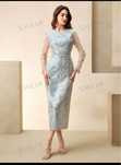 Rochie eleganta babyblue cu paiete