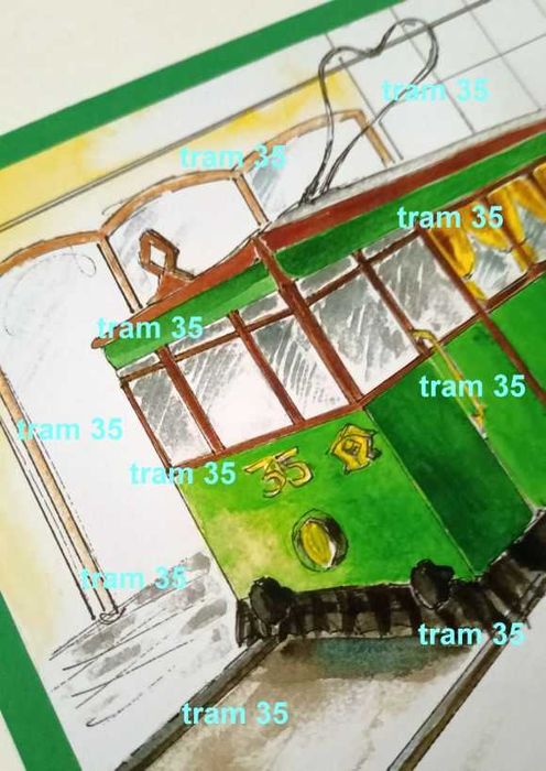 Рисунка графика Зелен трамвай