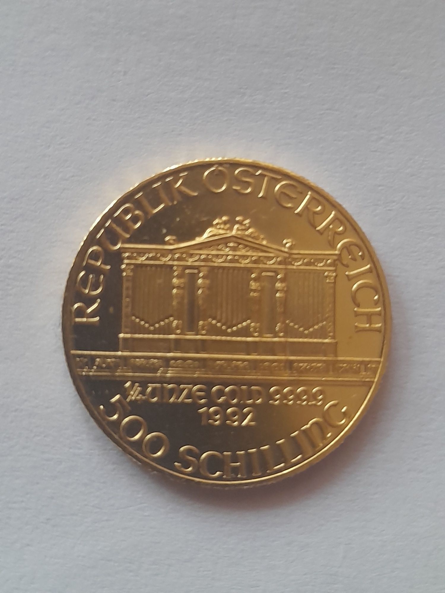 Moneda aur 500 schilling wiener philharmoniket 1992 1/4 OZ