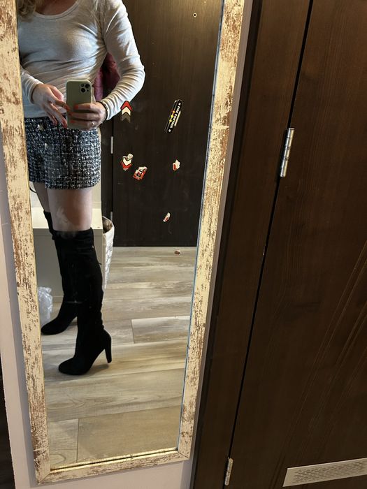 Чизми естествен велур дамски