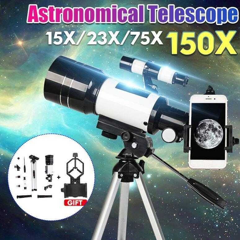 Рефракторный Астрономический ТЕЛЕСКОП Teleskop Оригинал F30070Pro 150x