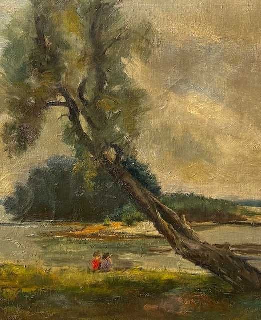 Tablou f vechi ulei/panza, semnat,datat. Dim 60x50 cm+Rama. Nedesfacut