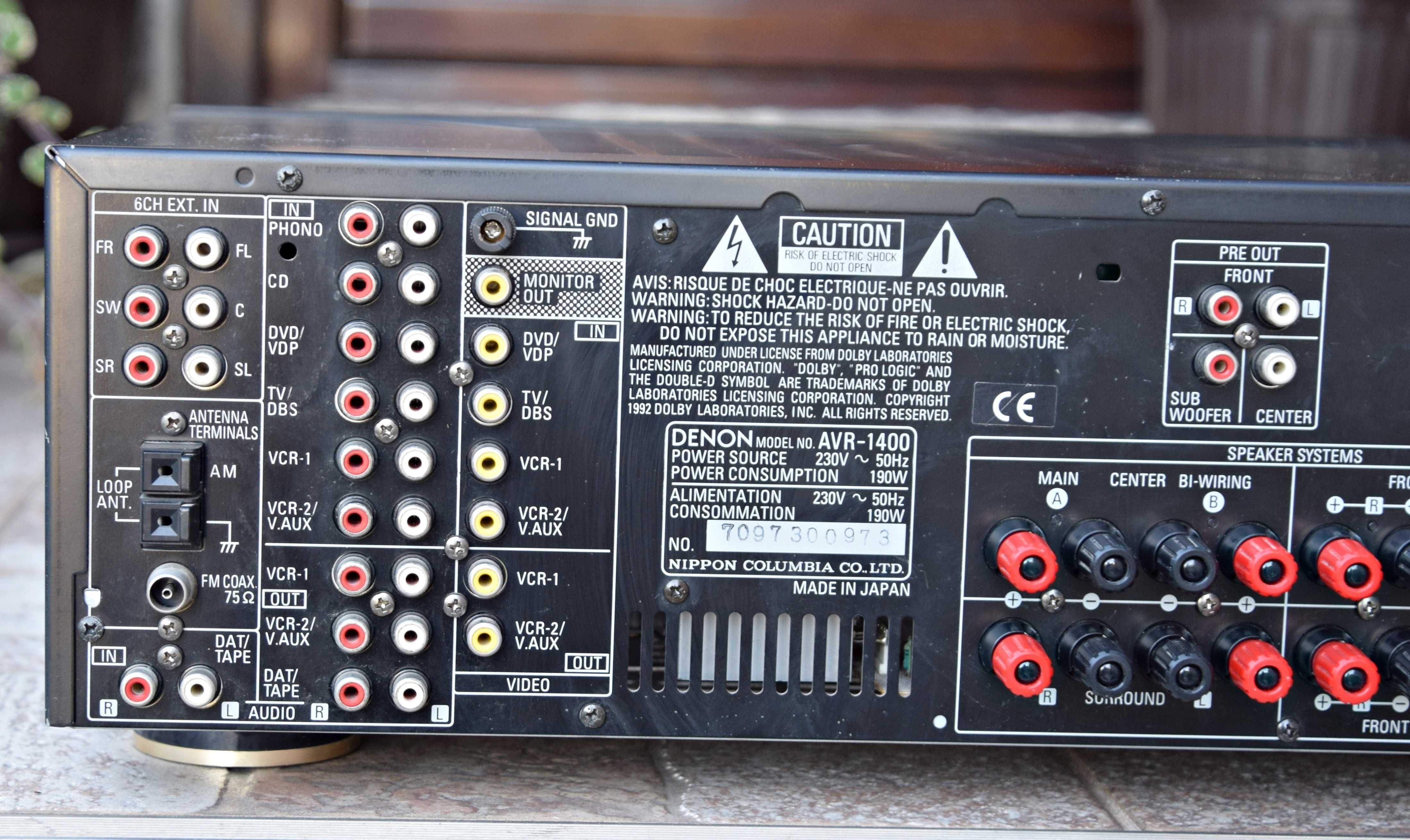 Amplificator 5.1 Denon AVR-1400, Receiver, bi-wiring