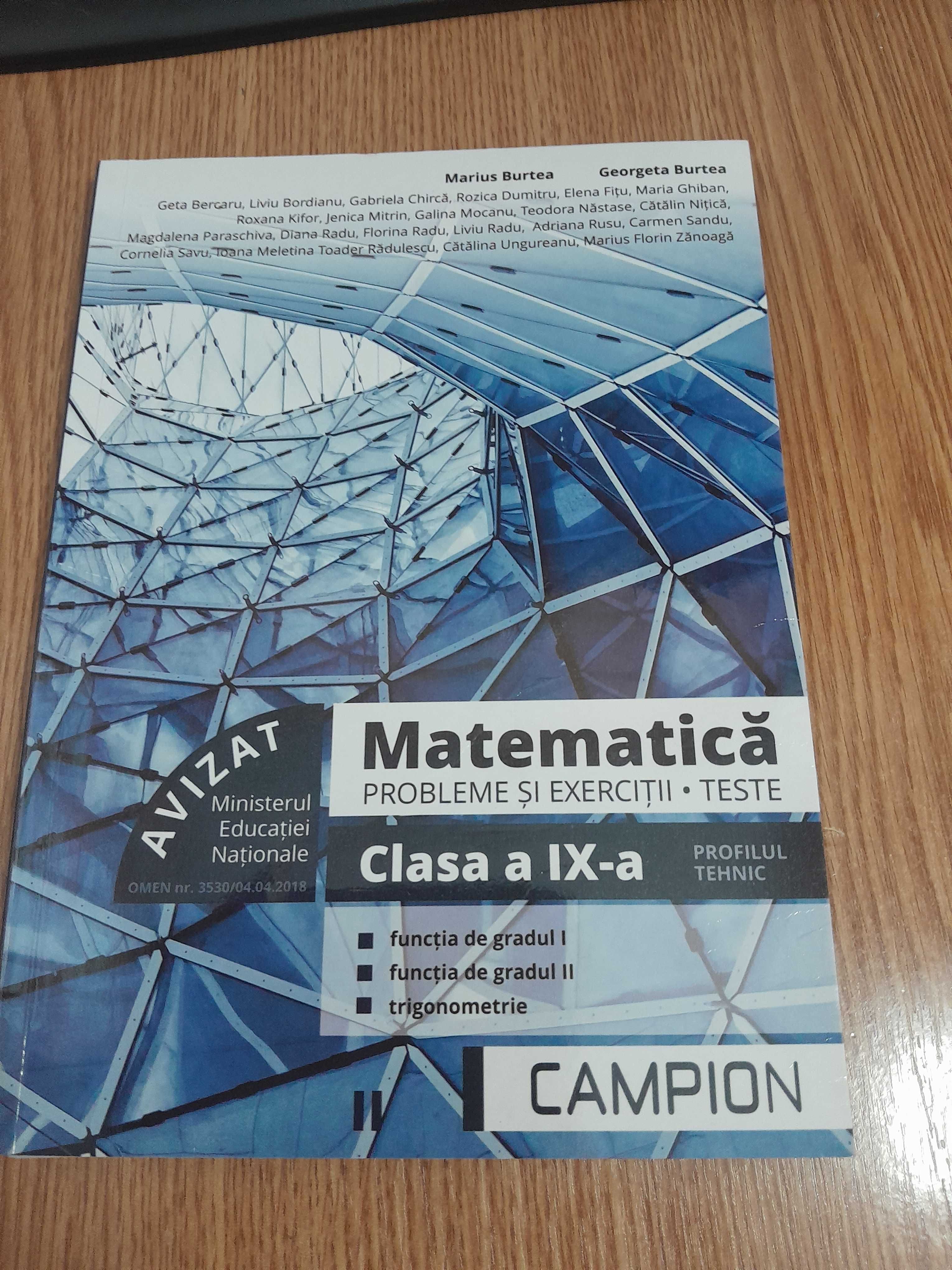 Culegeri matematică M2, cl 9, sem. I și II - Marius și Georgeta Burtea