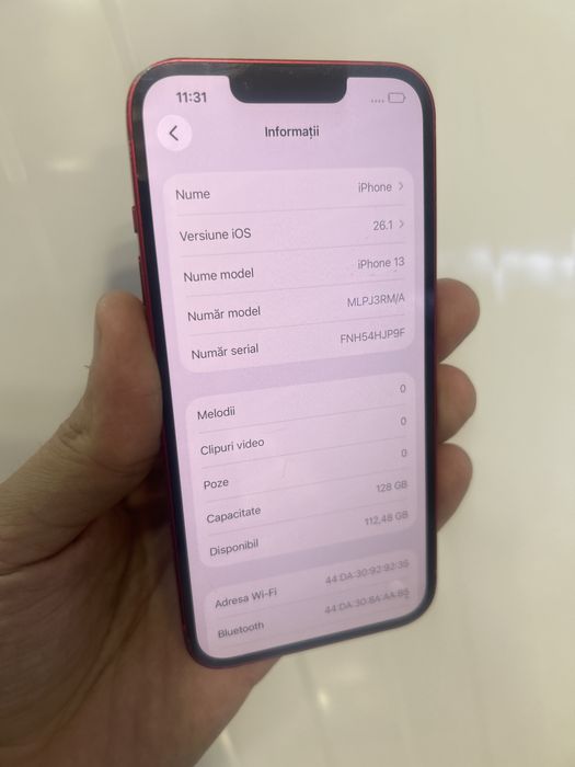 iPhone 13  RED  Totul Original  94% Bateria