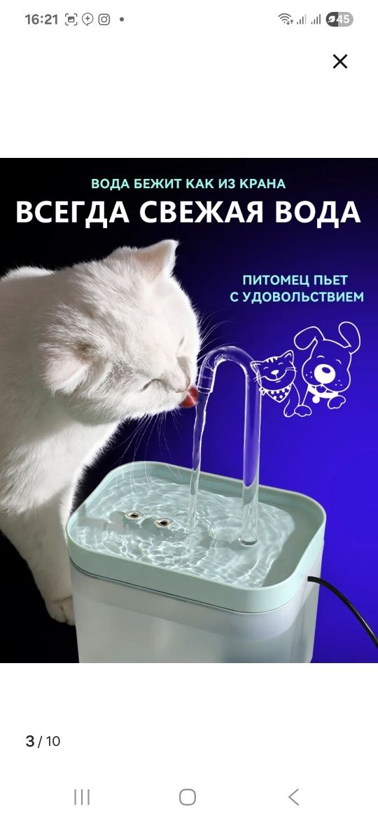 Поилка для кошек и для животных