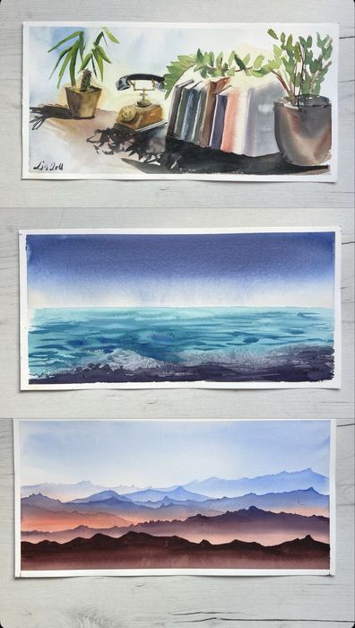 Картины акварелью и пастелью